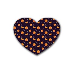 Oranges Rubber Heart Coaster (4 Pack) by SychEva