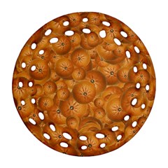 Fruity Fun Tangerine Print Pattern Ornament (round Filigree) by dflcprintsclothing