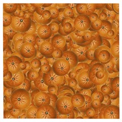 Fruity Fun Tangerine Print Pattern Wooden Puzzle Square by dflcprintsclothing