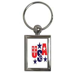 Usa Stars Fourth Of July Symbol America Usa Stars Key Chain (rectangle) by Wegoenart