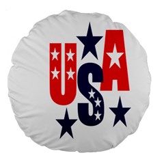 Usa Stars Fourth Of July Symbol America Usa Stars Large 18  Premium Round Cushions by Wegoenart