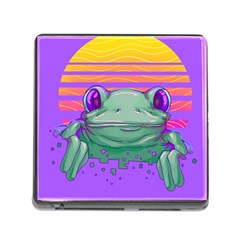 Frog Animal Sun Amphibian Figure Digital Art Memory Card Reader (square 5 Slot) by Wegoenart