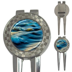 Waves Wave Water Blue Sea Ocean Abstract 3-in-1 Golf Divots