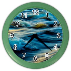 Waves Wave Water Blue Sea Ocean Abstract Color Wall Clock