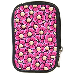 Pattern Scrapbooking Flowers Bloom Decorative Compact Camera Leather Case by Ravend