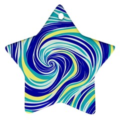 Pattern Design Swirl Watercolor Art Star Ornament (two Sides) by Ravend