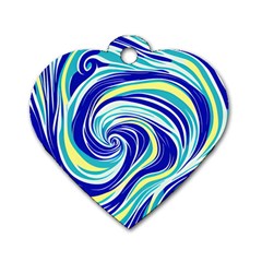 Pattern Design Swirl Watercolor Art Dog Tag Heart (two Sides)