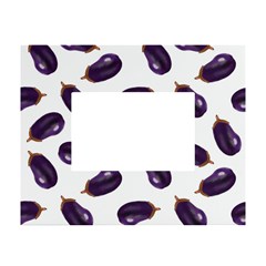 Eggplant White Tabletop Photo Frame 4 x6  by SychEva