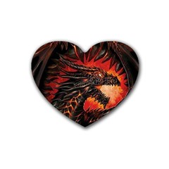 Dragon Rubber Coaster (heart)