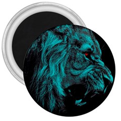 Angry Male Lion Predator Carnivore 3  Magnets