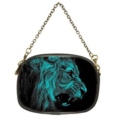 Angry Male Lion Predator Carnivore Chain Purse (one Side)