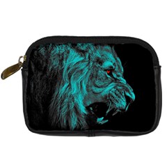 Angry Male Lion Predator Carnivore Digital Camera Leather Case