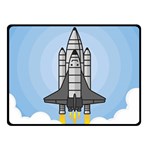 Rocket Shuttle Spaceship Science Two Sides Fleece Blanket (Small) 45 x34  Blanket Front