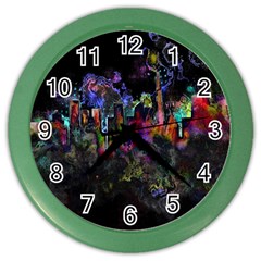 Grunge Paint Splatter Splash Ink Color Wall Clock by Salman4z