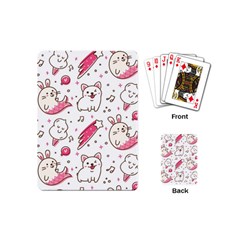 Cute Animal Seamless Pattern Kawaii Doodle Style Playing Cards Single Design (mini) by Salman4z