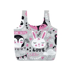 Big-set-with-cute-cartoon-animals-bear-panda-bunny-penguin-cat-fox Full Print Recycle Bag (s) by Salman4z