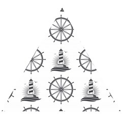 Marine Nautical Seamless Pattern With Vintage Lighthouse Wheel Wooden Puzzle Triangle by Salman4z