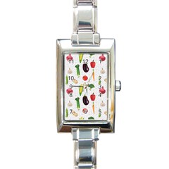 Vegetable Rectangle Italian Charm Watch by SychEva