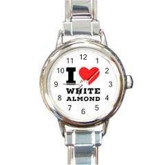 I Love White Almond Round Italian Charm Watch by ilovewhateva