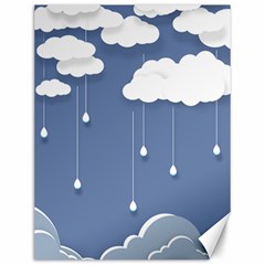 Clouds Rain Paper Raindrops Weather Sky Raining Canvas 12  X 16  by Ravend