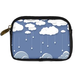 Clouds Rain Paper Raindrops Weather Sky Raining Digital Camera Leather Case by Ravend