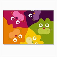 Colorful Cats Postcard 4 x 6  (pkg Of 10) by Sparkle