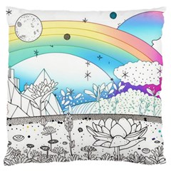Rainbow Fun Cute Minimal Doodle Drawing Standard Premium Plush Fleece Cushion Case (one Side)