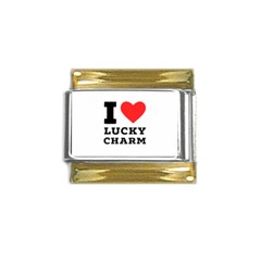 I Love Lucky Charm Gold Trim Italian Charm (9mm)