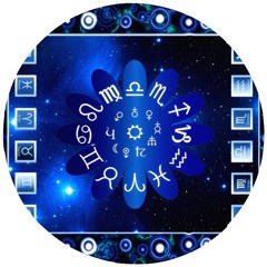 Astrology Horoscopes Constellation Wooden Puzzle Round by danenraven