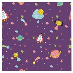 Space-travels-seamless-pattern-vector-cartoon Wooden Puzzle Square by Salman4z