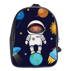 Boy-spaceman-space-rocket-ufo-planets-stars School Bag (xl) by Salman4z