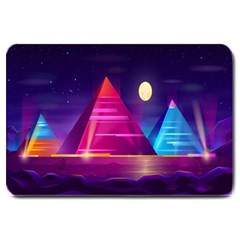 Egyptian-pyramids-night-landscape-cartoon Large Doormat by Salman4z
