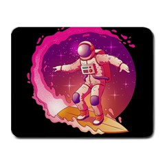 Astronaut-spacesuit-standing-surfboard-surfing-milky-way-stars Small Mousepad by Salman4z