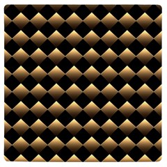 Golden Chess Board Background Uv Print Square Tile Coaster  by pakminggu