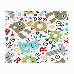 Seamless-pattern-vector-with-funny-robots-cartoon Small Glasses Cloth by Salman4z