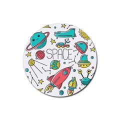 Space-cosmos-seamless-pattern-seamless-pattern-doodle-style Rubber Coaster (round) by Salman4z