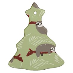 Sloths-pattern-design Ornament (christmas Tree)  by Salman4z