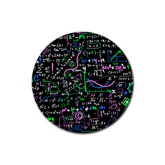Math-linear-mathematics-education-circle-background Rubber Coaster (round) by Salman4z