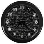 Math-equations-formulas-pattern Wall Clock (Black)