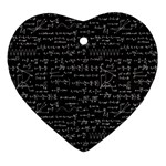 Math-equations-formulas-pattern Heart Ornament (Two Sides)