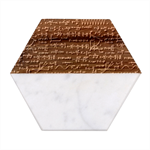 Math-equations-formulas-pattern Marble Wood Coaster (Hexagon) 