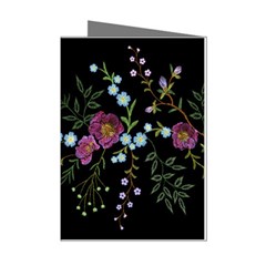 Embroidery-trend-floral-pattern-small-branches-herb-rose Mini Greeting Cards (pkg Of 8) by Salman4z