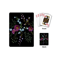Embroidery-trend-floral-pattern-small-branches-herb-rose Playing Cards Single Design (mini) by Salman4z