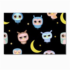 Cute-owl-doodles-with-moon-star-seamless-pattern Postcard 4 x 6  (pkg Of 10) by Salman4z