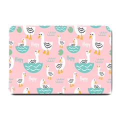 Cute-happy-duck-gift-card-design-seamless-pattern-template Small Doormat by Salman4z