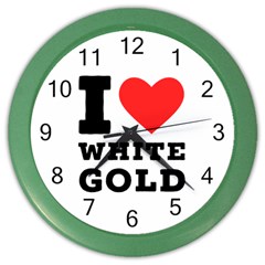 I Love White Gold  Color Wall Clock by ilovewhateva