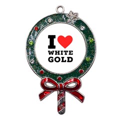 I Love White Gold  Metal X mas Lollipop With Crystal Ornament by ilovewhateva