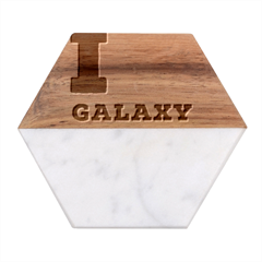 I Love Galaxy  Marble Wood Coaster (hexagon)  by ilovewhateva
