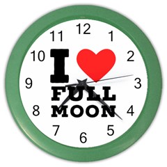 I Love Full Moon Color Wall Clock by ilovewhateva
