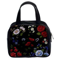 Floral-folk-fashion-ornamental-embroidery-pattern Classic Handbag (two Sides) by Salman4z